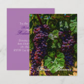Invitation viticulture romantique violet raisins vigne mariag (Devant / Derrière)