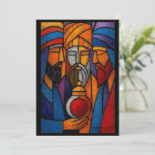 Invitation Vitraux modernes les trois sages rois (Debout devant)