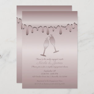 Invitation Vitres de Toit en Or Rose Icy Partie d'engagement