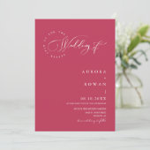 Invitation Viva Magenta Arch QR Code Mariage Photo (Debout devant)