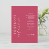 Invitation Viva Magenta Boho Mariage Photo QR Code RSVP (Debout devant)