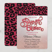 Invitation Viva Magenta Cool Léopard doux tendance 16 (Devant / Derrière)
