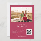 Invitation Viva Magenta Delicate Script Qr Code Mariage photo (Dos)
