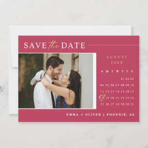 Invitation Viva Magenta Enregistrer la date Calendrier QR Cod