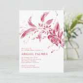 Invitation Viva magenta fleurs mariage douche nuptiale (Debout devant)