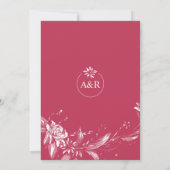 Invitation Viva magenta fleurs mariage douche nuptiale (Dos)