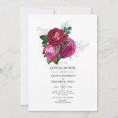 Invitation Viva Magenta Floral Couples Douche (Devant)