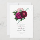 Invitation Viva Magenta Floral Douche nuptiale (Devant)
