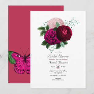 Invitation Viva Magenta Floral Douche nuptiale