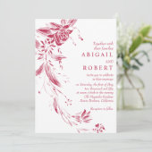 Invitation Viva magenta mariage à code QR (Debout devant)