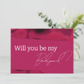 Invitation Viva Magenta, Modern be bridesmaid proposition (Debout devant)