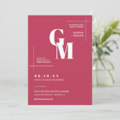 Invitation Viva Magenta Modern Minimal Mariage QR Code Photo (Debout devant)