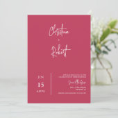 Invitation Viva Magenta Moderne Boho Mariage Photo QR Code (Debout devant)