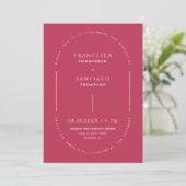 Invitation Viva Magenta Moderne Code QR de Mariage Photo (Debout devant)