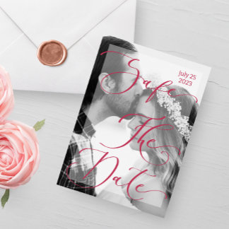 Invitation Viva magenta Photo moderne Élégant