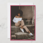 Invitation Viva Magenta Pink Bold Script Fête des mariées pho (Dos)