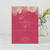 Invitation Viva magenta rose gold calligraphie aquarelle  (Debout devant)