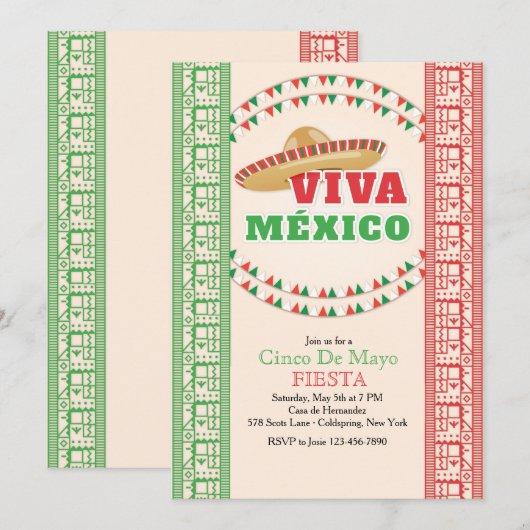 Invitation Viva Mexico (Devant / Derrière)