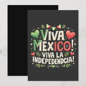 Invitation Viva Mexique Fête de l'indépendance mexicaine (Devant / Derrière)