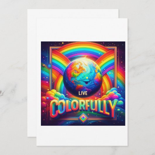 Invitation Vivant coloré (Devant / Derrière)