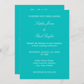 Invitation vive Aqua Mariage QR Code RSVP (Devant / Derrière)