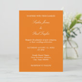 Invitation vive Orange Mariage QR Code RSVP (Debout devant)
