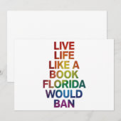 Invitation Vivez comme le livre que la Floride interdirait Ca (Devant / Derrière)