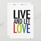 Invitation Vivez et laissez l'AMOUR (Devant / Derrière)