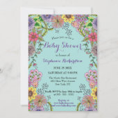 Invitation Vivid Baby shower complexe de fleurs de gribouilli (Devant)