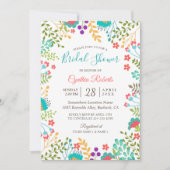 Invitation Vivid Fresh Spring Floral Cute Fête des mariées (Devant)