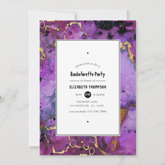 Invitation Vivid Ink Splash Bachelorette Party (Devant)