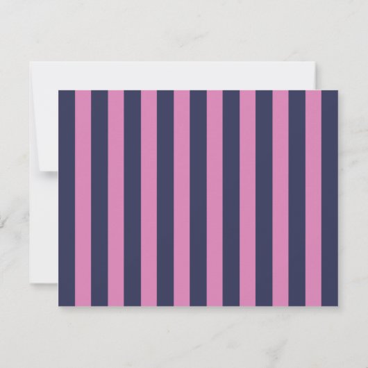 Invitation vivid Pink & Navy Wavy Border Note Card (Dos)