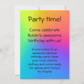 Invitation Vivid Rainbow Ombre Anniversaire (Devant)