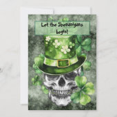 Invitation Vivid Skull with Green Hat Illustration (Devant)