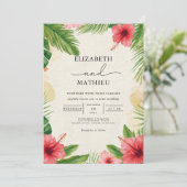 Invitation Vivid Tropical Bloom Arch Mariage (Debout devant)