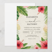 Invitation Vivid Tropical Bloom Arch Mariage (Devant / Derrière)