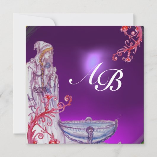 Invitation VIVIEN MONOGRAM améthyste or pourpre (Devant)