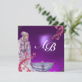 Invitation VIVIEN MONOGRAM améthyste or pourpre (Debout devant)