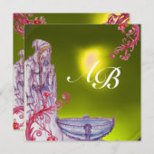 Invitation VIVIEN MONOGRAM jaune topaz (Devant / Derrière)