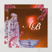 Invitation VIVIEN MONOGRAM orange topaz (Devant / Derrière)