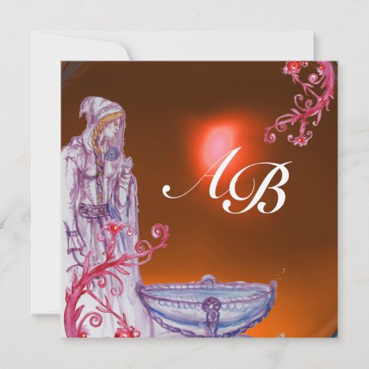 Invitation VIVIEN MONOGRAM orange topaz or (Devant)