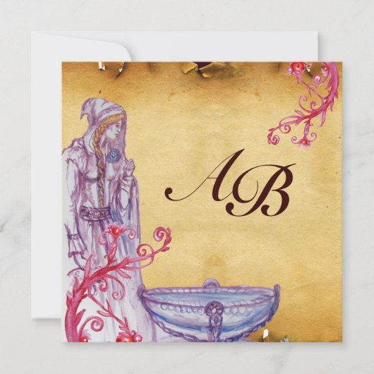 Invitation VIVIEN MONOGRAM parchemin violet (Devant)
