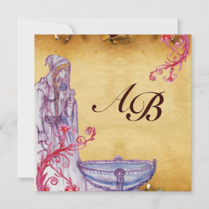 Invitation VIVIEN MONOGRAM parchemin violet