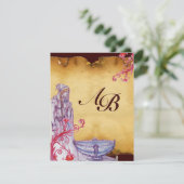 Invitation VIVIEN MONOGRAM parchemin violet (Debout devant)