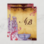 Invitation VIVIEN MONOGRAM parchemin violet (Devant / Derrière)