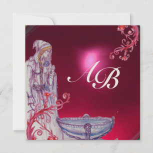 Invitation VIVIEN MONOGRAM rouge rubis or