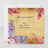 Invitation VIVIEN MONOGRAMME parchemin violet (Dos)