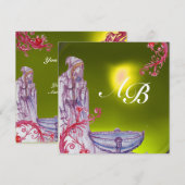 Invitation VIVIEN MONOGRAMME topaze jaune or (Devant / Derrière)