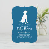 Invitation Vizsla Chien Baby shower Garçon bleu (Debout devant)