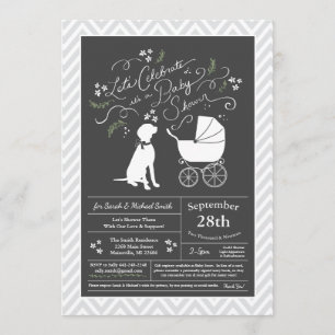 Invitation Vizsla Chien Baby shower genre neutre